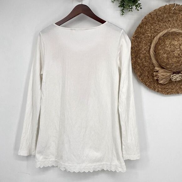 Soft Surroundings Canary Island Embroidered Tunic Top White Multi Size‎ M - Picture 9 of 14